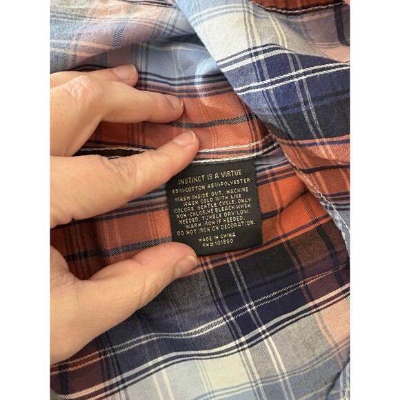 Helix Authentic Fit Medium Red Plaid Button Up Cowboy Rodeo Country Ranch - Picture 8 of 8